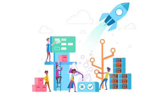 Screenshot della toolchain e del ciclo di vita delle applicazioni DevOps.