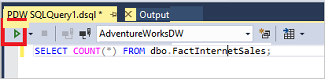 Running queries Azure Synapse SQL pools in Visual Studio