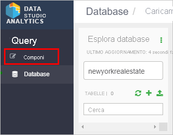Compose button in the Data Analytics Studio application