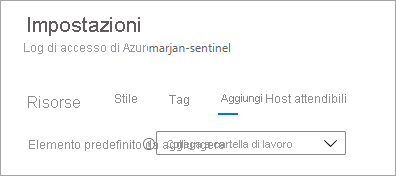 Screenshot della pagina Impostazioni.