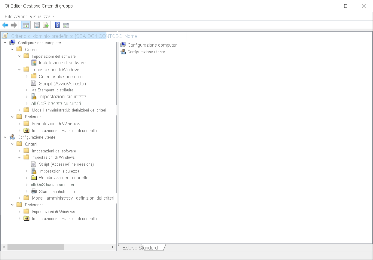A screenshot of the Group Policy Management Editor. The administrator has expanded the Computer Configuration and User Configuration nodes to display the Policies and Preferences folders.