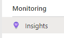 Screenshot del monitoraggio in Insights
