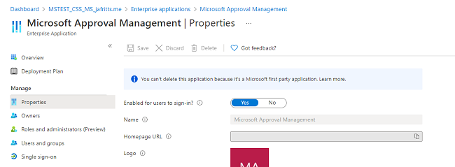 Screenshot del messaggio che visualizza l'istruzione non è possibile eliminare l'applicazione perché si tratta di un'applicazione microsoft di prima parte.