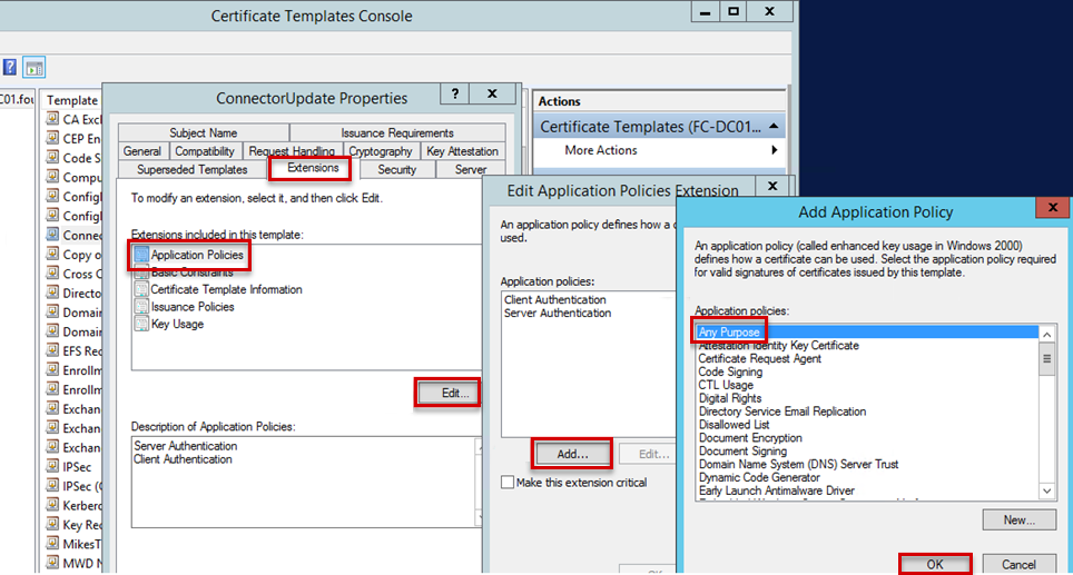 Screenshot che mostra come aggiungere l'opzione Qualsiasi scopo.