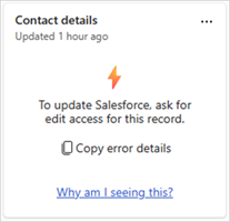 Errore relativo all'impossibilità di aggiornare i record in Salesforce.