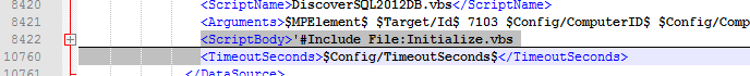 Screenshot della riga ScriptBody che è necessario copiare e incollare in un nuovo file di testo.