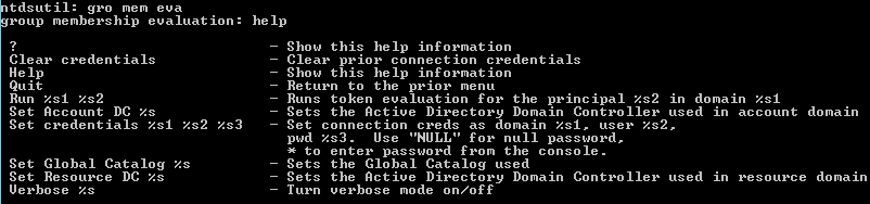 Screenshot dell'output dopo l'esecuzione del comando gro mem eva.