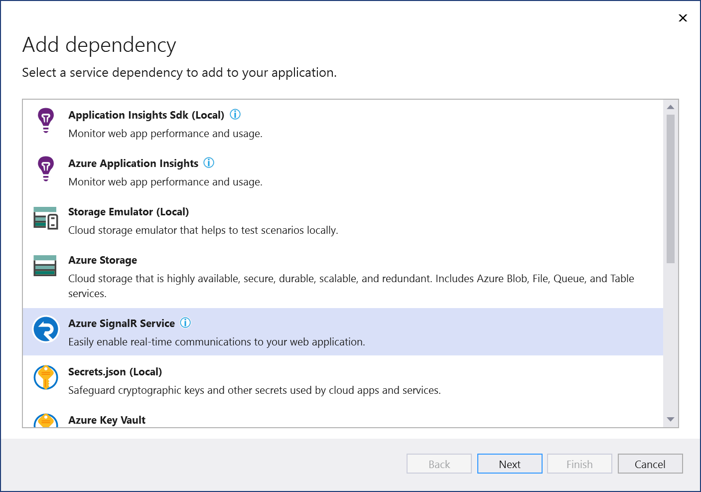 Add Azure SignalR Service