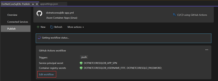 Screenshot che mostra come modificare il flusso di lavoro.
