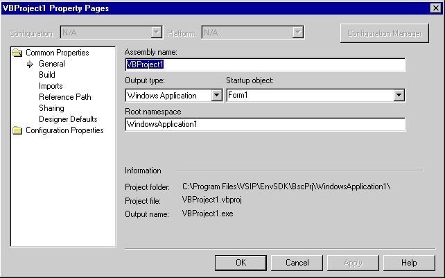 Pagine delle proprietà di Visual Basic