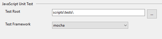 Screenshot della radice di test impostata e del framework di test.