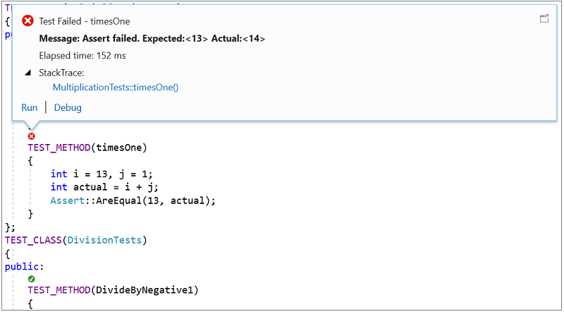 Use CodeLens above each of your unit tests