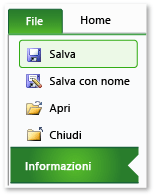 Info tab in Excel Info tab in Excel