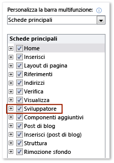 The Developer check box in the Word Options dialog The Developer check box in the Word Options dialog