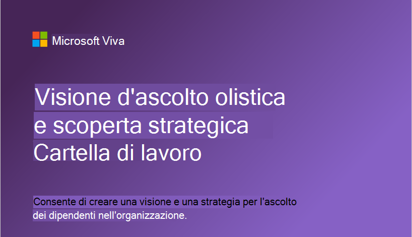 Screenshot della cartella di lavoro Visione olistica e strategia di individuazione dell'ascolto.