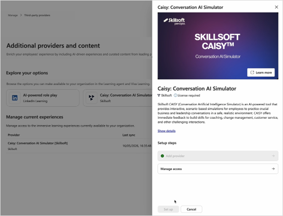 Provider aggiunto: gestire l'accesso pronto