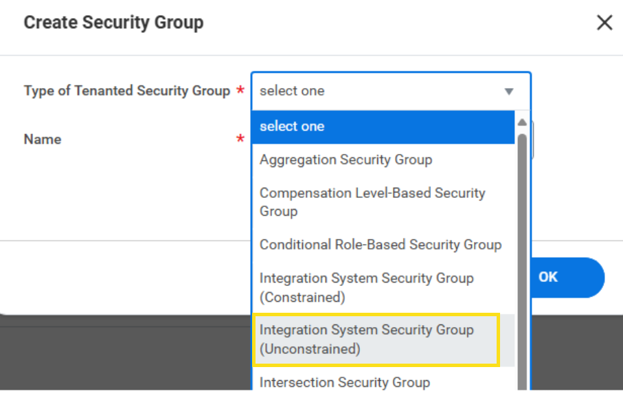 Screenshot della pagina per creare un gruppo di sicurezza.