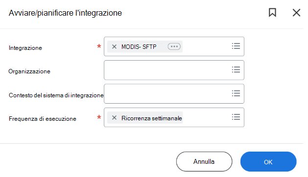 Uno screenshot mostra come immettere i dettagli dell'integrazione avviata. 