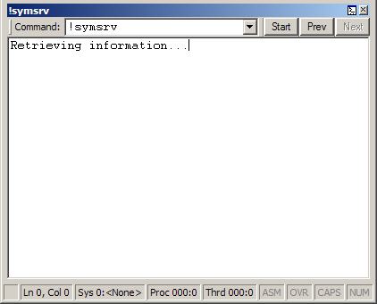 Screenshot di una finestra del browser dei comandi di esempio.