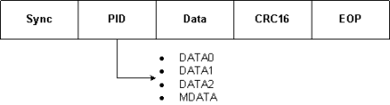 Diagramma di un layout di pacchetti di dati.