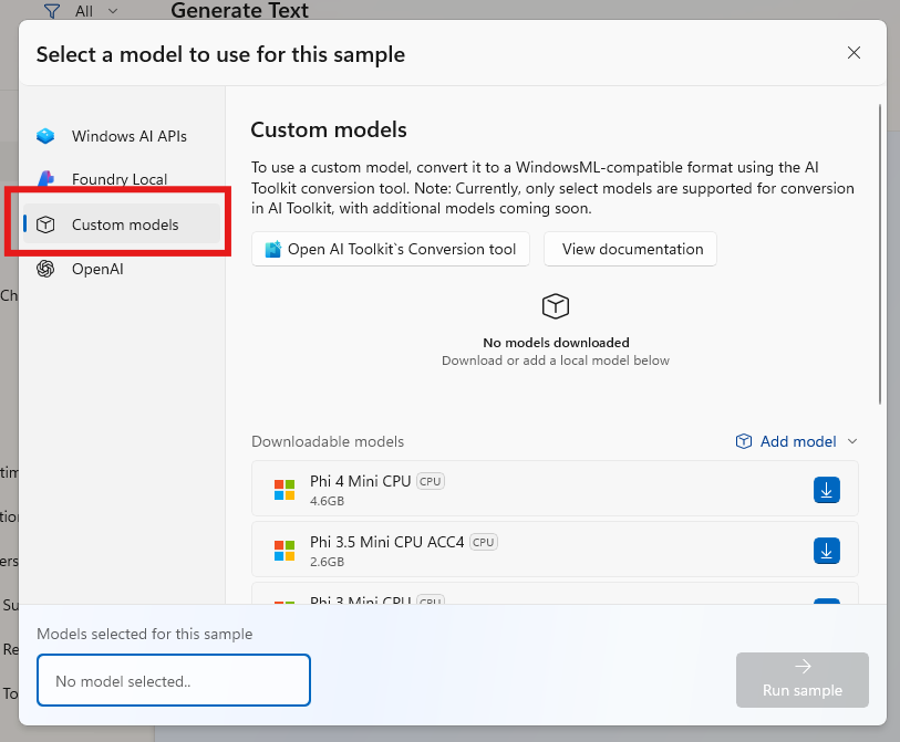 Selezionare la scheda Modelli personalizzati