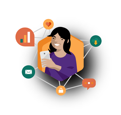 Immagine Web connessa con ombreggiatura a forma di cerchio