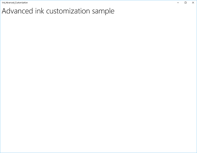 Screenshot del InkCanvas vuoto con un canvas di selezione sottostante.