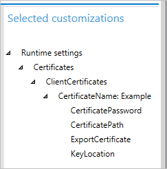 In Configurazione di Windows Designer il riquadro personalizzazioni selezionato mostra le impostazioni.