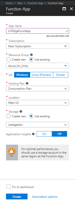 creare una nuova istanza