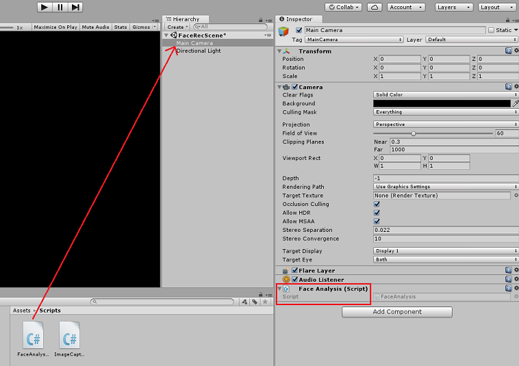 Posizionare FaceAnalysis nella fotocamera principale