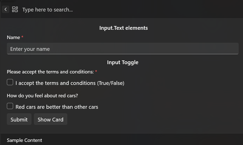 Screenshot del contenuto del modulo