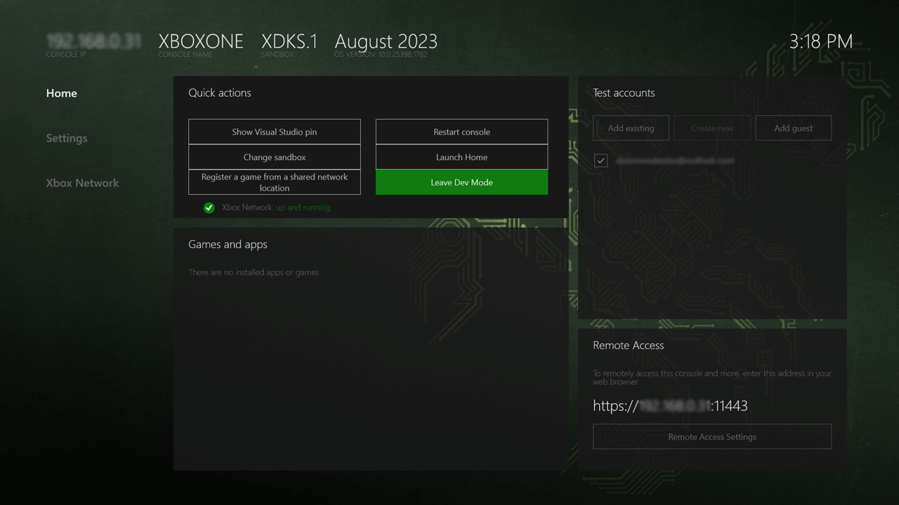 Disattivazione della modalità sviluppatore per Xbox One - UWP applications  | Microsoft Learn