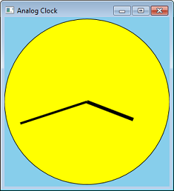 una schermata del programma di orologio analogico.