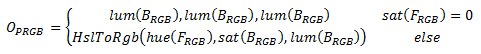 Formula matematica per un effetto di fusione di tonalità.