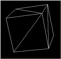illustrazione di un cubo con due triangoli su ogni viso