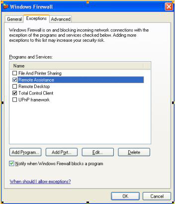 configurazione del firewall