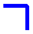illustrazione che mostra due linee che si incontra in un angolo destro, con un join smussato