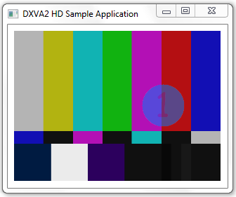 screenshot dell'esempio dxva-hd