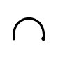 movimento nella forma di un semicircolo disegnato da destra a sinistra