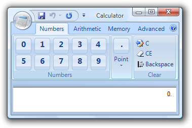 schermata di una barra multifunzione con un calcolatore 