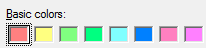 schermata della prima riga nella finestra di dialogo Modifica colori 