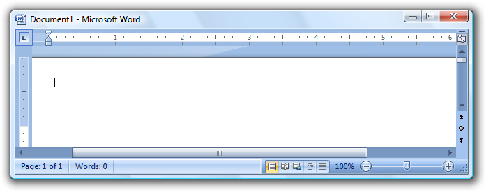 schermata della finestra senza barra multifunzione 