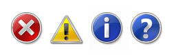 screenshot di quattro icone standard 