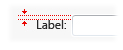 Immagine che mostra la spaziatura dell'etichetta di testo accanto al controllo 