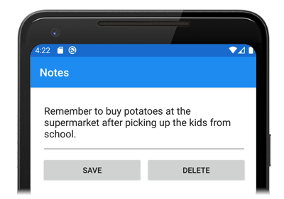 Notes in the Android Emulator