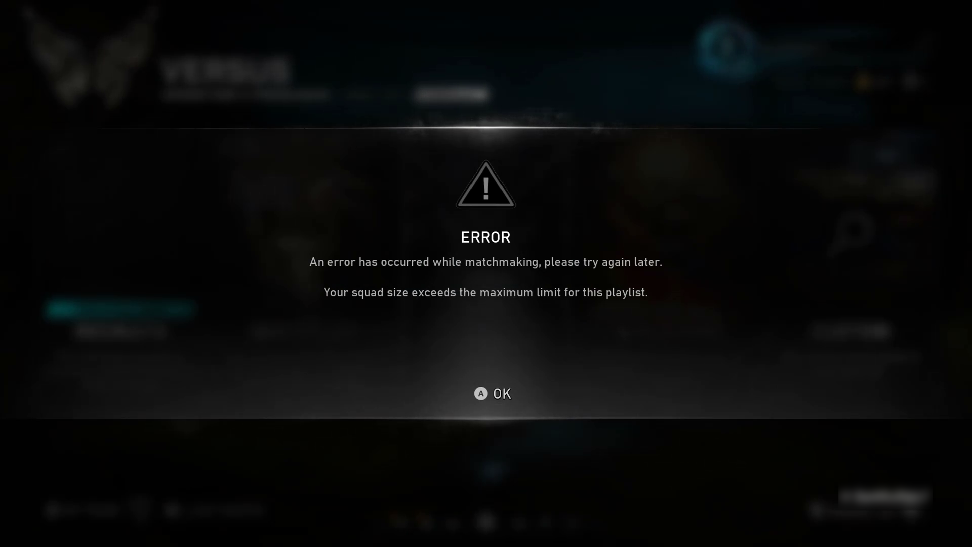 Screenshot di Gears 5, che mostra una finestra di dialogo di errore con informazioni che spiegano cosa potrebbe causare l'errore.
