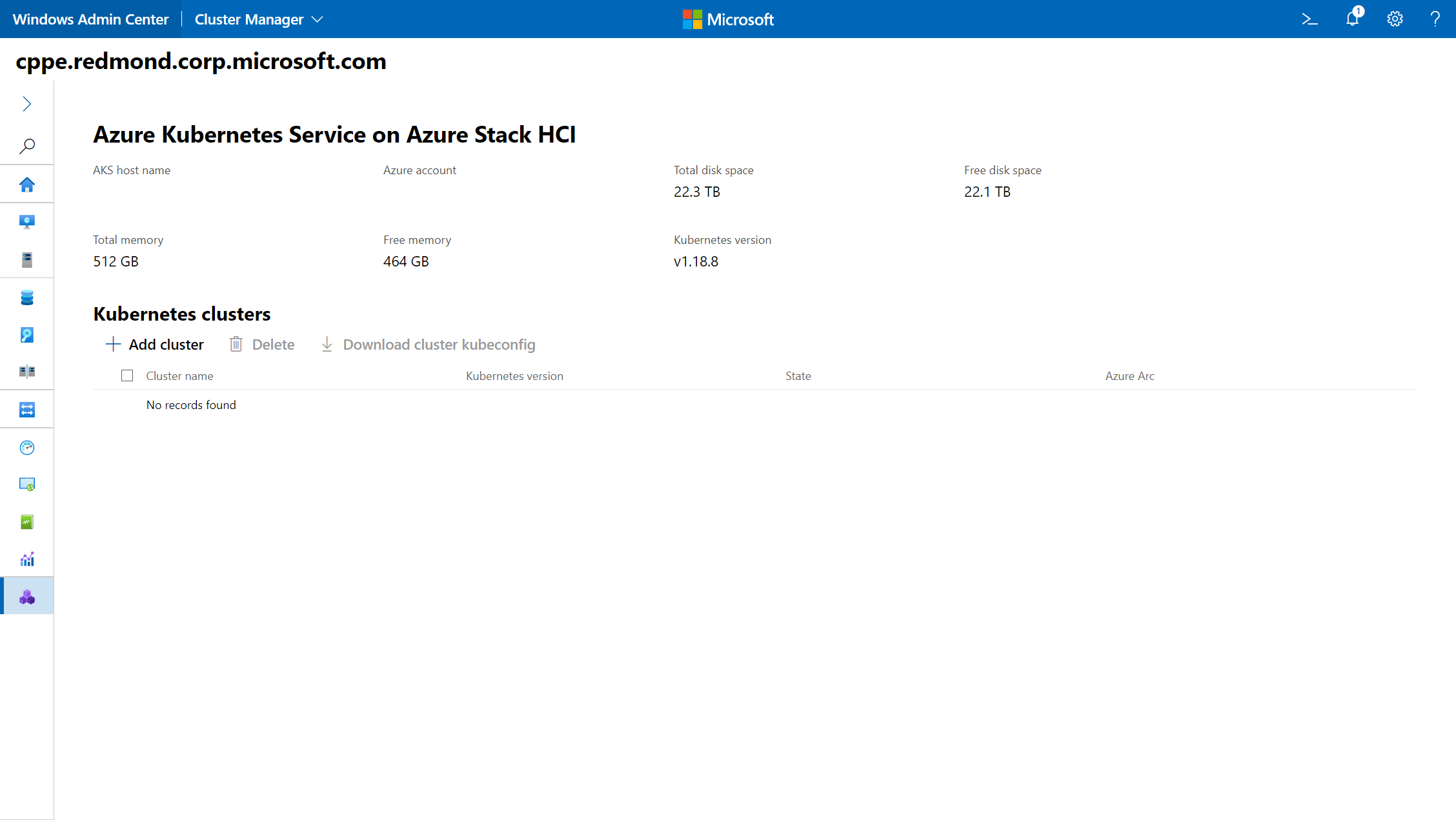 Kubernetes ダッシュボードを示すスクリーンショット。