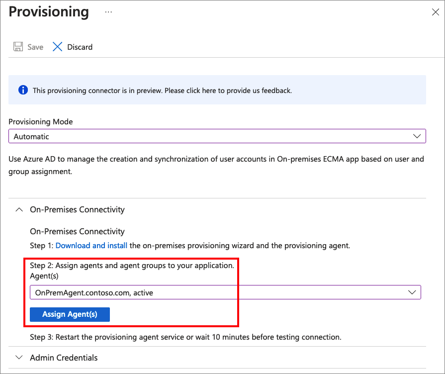 Screenshot that shows how to select and assign and agent.