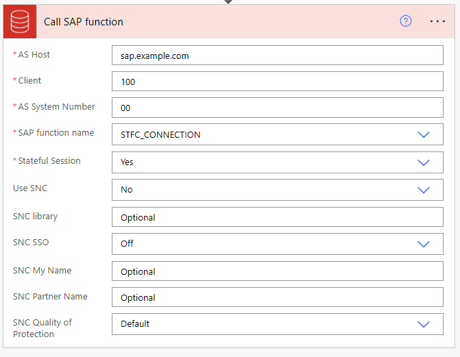 SAP 関数の呼び出し v1