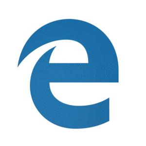 レガシ Microsoft Edge ロゴから新しい Microsoft Edge ロゴへのアニメーション。